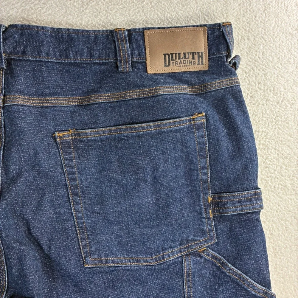 Duluth‎ Trading Co Flex Ballroom Jeans Men 42x30 Blue Carpenter Work Pants NWT